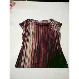 Liz Claiborne Multicolor Striped Sleeveless Blouse Medium